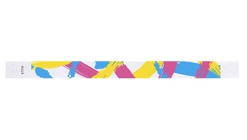 Tyvek 3/4" Wristbands - 90's Paint Stroke