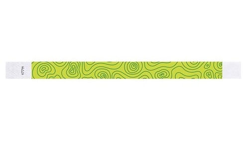 Tyvek 3/4" Wristbands - Topographic Map Green