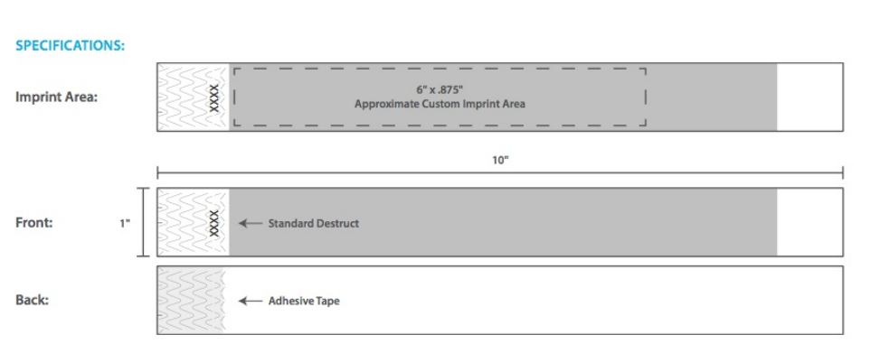 tyvek 1" wristbands artwork template