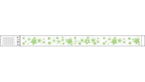 Tyvek 3/4" Wristbands - Little Stars Neon Lime