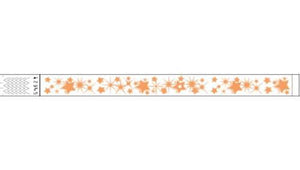 Tyvek 3/4" Wristbands - Little Stars Neon Ornage