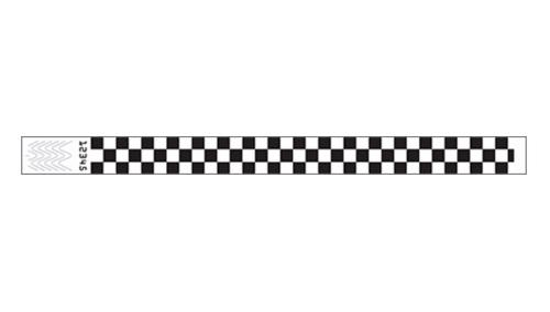 Tyvek 3/4" Wristbands - Checkers Black