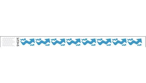 Tyvek 3/4" Wristbands - Arrows Neon Blue