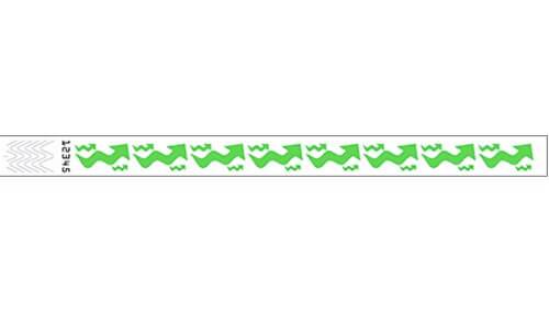 Tyvek 3/4" Wristbands - Arrows Neon Lime