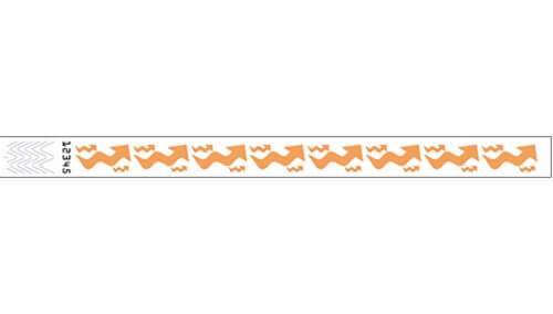 Tyvek 3/4" Wristbands - Arrows Neon Orange