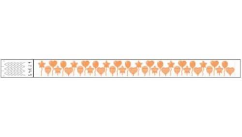 Tyvek 3/4&quot; Wristbands - Balloons Neon Orange