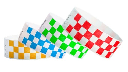 Tyvek 1&quot; Wristbands - Checkerboard