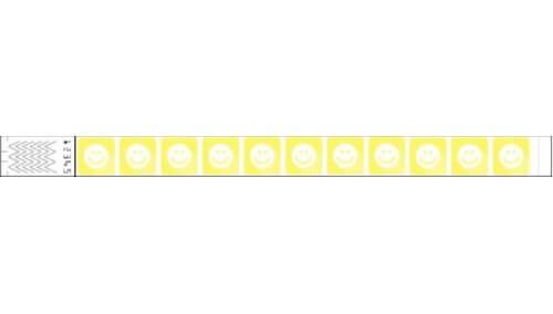 Tyvek 3/4" Wristbands - Happyface Neon Yellow