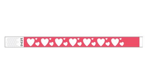 Tyvek 3/4&quot; Wristbands - Hearts