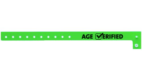 Plastic Wristbands - Age Verified √ Neon Green