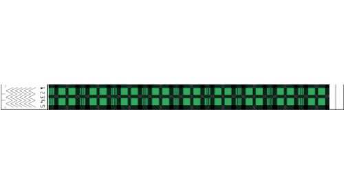 Tyvek 3/4&quot; Wristbands - Plaid Green &amp; Black