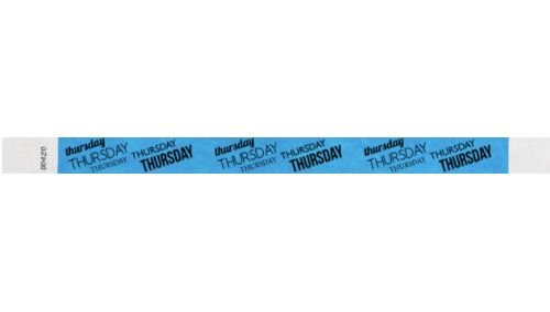 Tyvek 3/4" Wristbands - Thursday Neon BLue