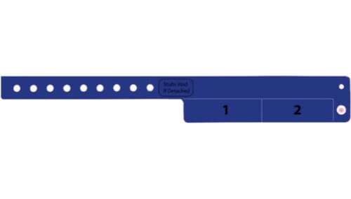 Vinyl Wristbands - 2 Tab Navy Blue