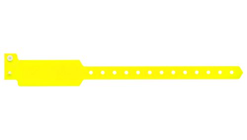 Plastic Wristbands - Wide Face Neon Yellow