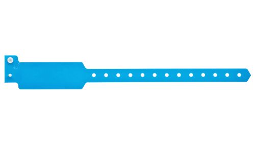 Plastic Wristbands - Wide Face Neon Blue