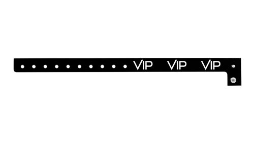  Plastic Wristbands -  VIP Black