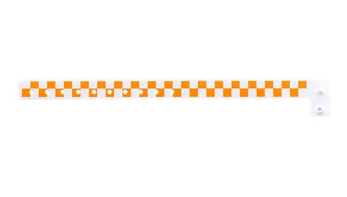  Plastic Wristbands - Checkerboard Neon Orange