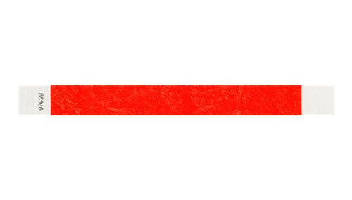 Tyvek 1" Wristbands  - Solid neon red