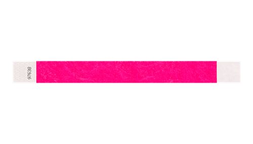 Tyvek 1" Wristbands  - Solid Neon Pink