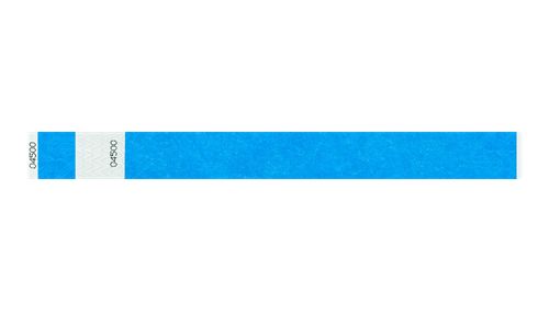 Tyvek 1" Wristbands - Detachable Stub Neon Blue