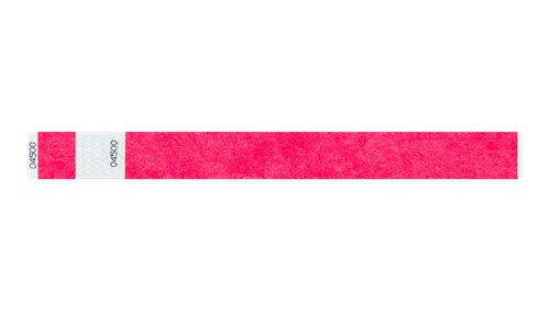 Tyvek 1" Wristbands Custom  - Detachable Stub Neon Pink