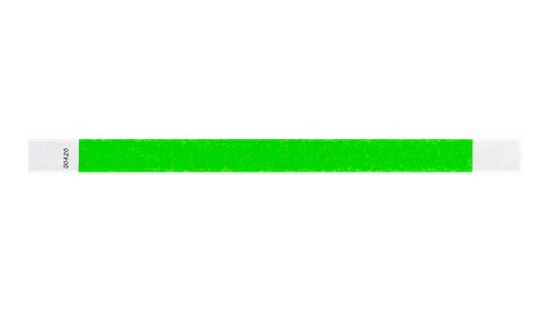 Tyvek 3/4" Wristbands Custom  - Solid Neon Green