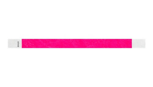 Tyvek 3/4" Wristbands - Solid Neon Pink