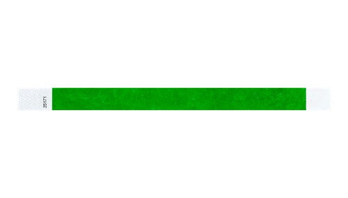 Tyvek 3/4" Wristbands - Solid Kelly Green