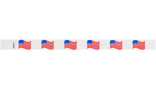 Tyvek 3/4" Wristbands -  Wavy Flags