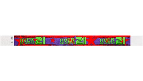 Tyvek 3/4&quot; Wristbands -  Over 21 