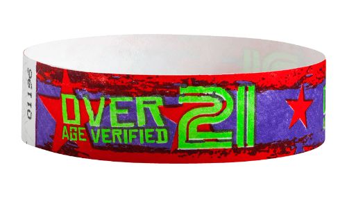 Tyvek 3/4" Wristbands -  Over 21 