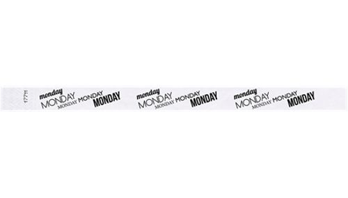 Tyvek 3/4" Wristbands - Monday White