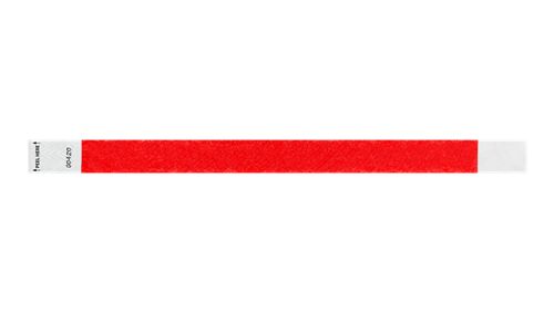 Tyvek 3/4" Wristbands Custom - Litter Free Neon Red