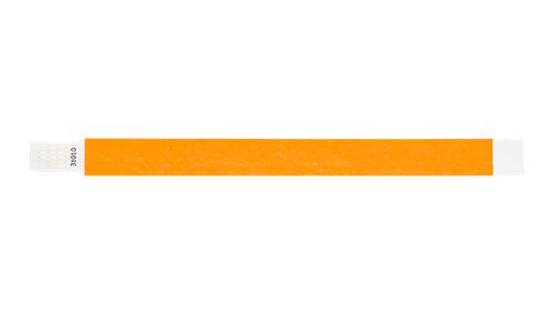 Tyvek 3/4" Wristbands - Qwik Fit Neon Orange