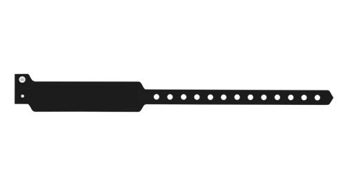 Vinyl Wristbands - Wide Face BLack